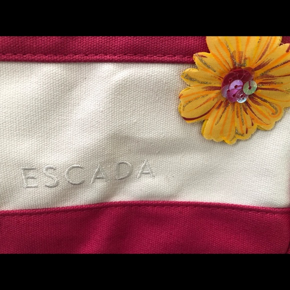 Authentic ESCADA Wristlet/Pouch (Colour Block Pink & White ) - Picture 2 of 6